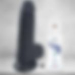 Dr. Love 21CM Testisli Vantuzlu Dildo Vibratör Süper Soft Siyah + Dr. Love