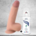 Dr. Love 21cm Testisli Vantuzlu Dildo Vibratör Süper Soft Ten Rengi + Dr. Love