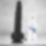 Dr. Love 25CM Anal Vajinal Dildo Plug Realistik Siyah Vibratör + Dr. Love