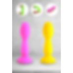 Dr. Love 2’li 9,7cm 2 Boğumlu Anal Plug Tıkaç, Dildo Seti , Pembe ve Sarı