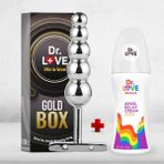 Dr. Love 4 Boğumlu Renkli Taşlı Metal Plug + Relax