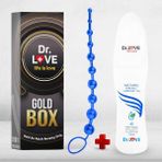 Dr. Love Anal Ve Vajinal 25 Cm Sıralı Jel Mavi Zevk Topları Anal Plug + Dr. Love