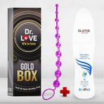 Dr. Love Anal ve Vajinal 25 cm Sıralı Mor Siyah Zevk Topları Anal Plug + Dr. Love - yok