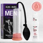 Dr. Love Blue Man Pratik Prof. Penis Pompası + Vajina Başlık - 1