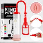 Dr. Love Dream Pump King Power Süper Vakum Kırmızı Penis Pompası + Vajina Başlık