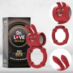 Dr. Love Güçlü Titreşimli Halka Rabbit Kırmızı Vibratör
