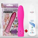 Dr. Love Güçlü Titreşimli Mini Vibratör Pırlanta Desenli Pembe Dildo + Dr. Love - yok