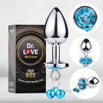 Dr. Love Mavi Renkli Taşlı Zincirli Anal Plug - 1
