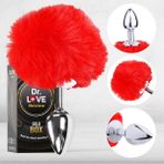 Dr. Love Metal Anal Plug Tuıkaç,Kırmızı Ponpon Kuyruklu - 1