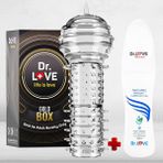 Dr. Love Silikon Penis Kılıfı Klitoris Temaslı + Dr. Love Kayganlaştrıcı - yok