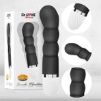Dr. Love Siyah Boğum Tasarımlı Su Geçirmez 17cm Titreşimli Vibratör, Dildo