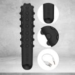 Dr. Love Su Geçirmez 7 Farklı Hızlı Siyah 17cm Dildo, Vibratör