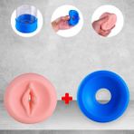 Dr. Love Vakum Penis Pompası Yedek Silikon Başlık Mavi + Suni Vajina Başlık