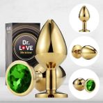 Dr. Love Yeni Başlayanlar Için Gold Metal Plug Tıkaç Yeşil Taş Mt-09-M-Gren