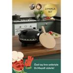 Dr.maya | Lezzet Mini Seti Ürün Grubu - 2 Parça | Pro Plus Taş Fırın Makinesi + Mutfak Gereçleri - Siyah