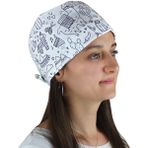 Dr. Mia Dr.mia Doktor Hemşire Bone Aşçı Desenli Bone Cerrahi-Ameliyathane Bonesi - Beyaz
