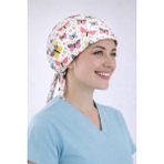 Dr. Mitra Cerrahi Bone Medikal Doktor Hemşire Hastane Bonesi Unisex -Beyaz Kelebek