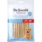 Dr.Sacchi Premium Sığır Etli Doğal Sığır Derisi Burgu Çubuk Tahılsız Köpek Ödülü 15 Li 110 Gr