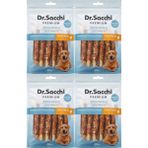 Dr.sacchi Premium Tavuk Sargılı Beyaz Sığır Derisi Burgu Çubuk Tahılsız Köpek Ödülü 10 Lu 100 gr 4 Adet
