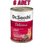 Dr.Sacchi Sığır Etli 6x400 gr Kedi Konservesi