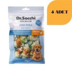 Dr. Sacchi Tavuk Sargılı Sığır Derisi Renkli Düğüm Kemik Köpek Ödülü 110 g x 4 Adet