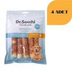 Dr. Sacchi Tavuk Sargılı Sığır Derisi Sütlü Rulo Kemik Köpek Ödülü 120 g x 4 Adet