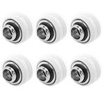 Dracaena 6 paket G1/4 inç iplikten 12 mm OD Sert Boru Sıkıştırma Bağlantısı, Bilgisayar su soğutma sistemi için Sert Akrilik Tüp için Sızdırmazlık Halkalarıyla birlikte, Beyaz