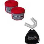 Dragon 99120 Profesyonel Kutulu Boks Dişliği ve 3,5 M Kırmızı Boks Bandaj Set - Standart