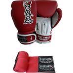 Dragon Attack Boks Eldiveni Kick Boks Muay Thai Boks Eldiveni ve Bandaj 2'li Set - 10 oz - Kırmızı