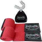 Dragon Boks Bandajı Elastik Bandaj (Çift) ve Dragon Dişlik 2'li Set - Standart - Kırmızı