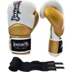 Dragon Carbon Beyaz Sarı Muay Thai Boks ve Kick-Boks Eldiveni