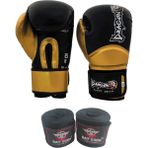 Dragon Carbon Siyah Sarı Muay Thai Boks ve Kick-Boks Eldiveni