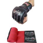 Dragon Do 30254-P Fighter Mma Eldiveni ve Bandaj 2'li Set - Siyah - S - M