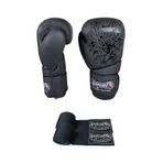 Dragon Do Giftoom Sport Yakuza Boks Eldiveni Ve 3 5 Metre Siyah Bandajı 12 Oz