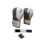 Dragon Do Legacy Kick Boks Eldiveni Muaythai Müsabaka Antreman 2'Li Set Beyaz Altın 12 Oz