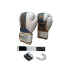 Dragon Do Legacy Kick Boks Eldiveni Muaythai Müsabaka Antreman 3'Li Set Beyaz Altın 10 Oz