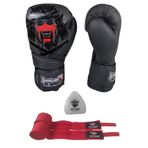 Dragon Do Yakuza Boks Eldiveni Bat 2000 Bandajı Ve Dişlik 3’Lü Set Siyah 14 Oz
