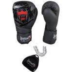 Dragon Do Yakuza Boks Eldiveni ve Şeffaf Dişlik 2'li Set - 12 oz - Siyah