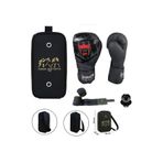 Dragon Do Yakuza Kick Boks Eldiveni Muay Thai 3'Lü Set Ve Eldiven Taşıma Çantalı Siyah 8 Oz