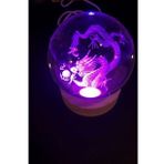 Dragon Ejderha 3D Led Işık Cam Küre Çok Renk Gece Lambası Feng Shui 8 cm Mega Boy Koruyucu
