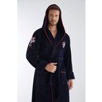 DRAGON Nakış Triga Bukle Bambu Cotton Erkek Bornoz LACİVERT M