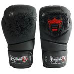 Dragon new Yakuza Muay Thai, Kick Boks ve Boks Eldiveni Siyah (8 Oz)