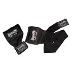 DRAGON Profesyonel Gel Destekli Hazır Boks Bandaj Bilek Bandajlı jel bandaj Özel Dolgulu Boks Eldiveni (SİYAH, S/M)