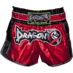 Dragon Retro Muay Thai Şortu - Kırmızı - 2XL - Kırmızı - Siyah