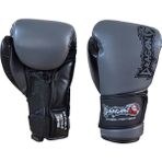 DragonDo 30376-P Gri Kunuri 3 Boks Eldiveni Muay Thai Eldiveni Kick Boxing Eldiveni - 10 oz - Siyah - Gri