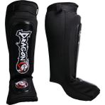 Dragondo 40606-II Neo Elastik Deri Kaval Ayak Koruyucu Kick Boks Kaval Koruyucu - Siyah