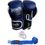 DragonDo Attack 6 Boks Eldiveni Seti Muay Thai Kick Boks Eldiveni Bandaj ve Dişlik 3’lü Set - Lacivert - 12 oz