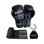 DragonDo Attack 6 Boks Eldiveni Seti Muay Thai ve Kick Boks İçin 8 oz Suni Deri Pakistan Menşeli - Siyah