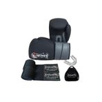 Dragondo Bazooka Boks Eldiveni 3,5 Metre Bandaj ve Dişlik Set Boks Seti, 12 oz, DRG.BZK.3SET, Siyah