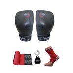 Dragondo Camo Kick Boks Eldiveni, Kick Boks Çorabı Kırmızı, Dişlik ve Bandaj 4'lü set gloves giftoom